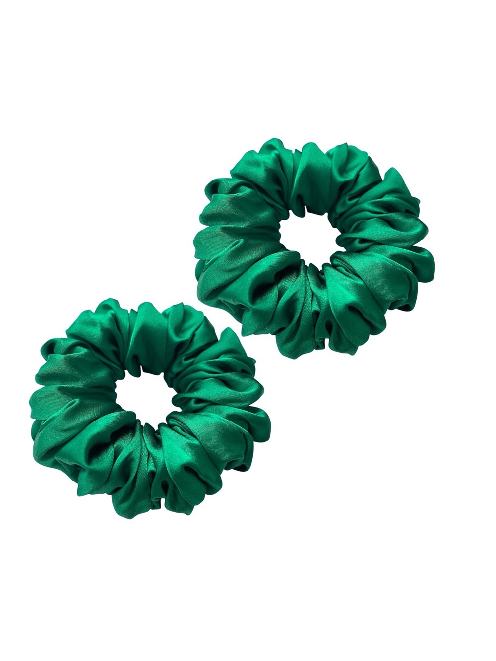 Green Satin Scrunchie. Available Set Options.